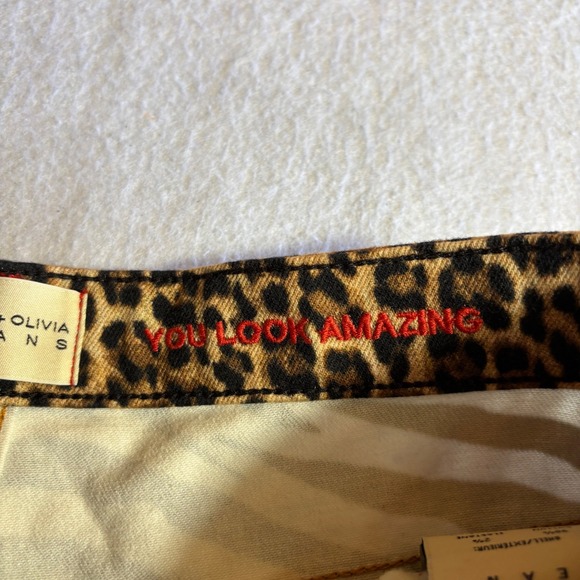 ALICE OLIVIA Jeans Womens Pretty Wild Amazing High Rise Girlfriend Leopard Zebra - Picture 4 of 12